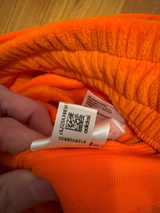 Adidas X Jeremy Scott Orange Soft Velour Wide Leg Long Track Pants Medium - Picture 10 of 10